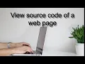 HTML Tutorial How to view source code of a web page