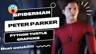 Tom Holland drawing using python turtle graphics peter parker using python turtle Spiderman
