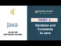 Java for Software Testers Variables and Constants in Java
