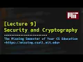 Lecture 9 Security and Cryptography 2020