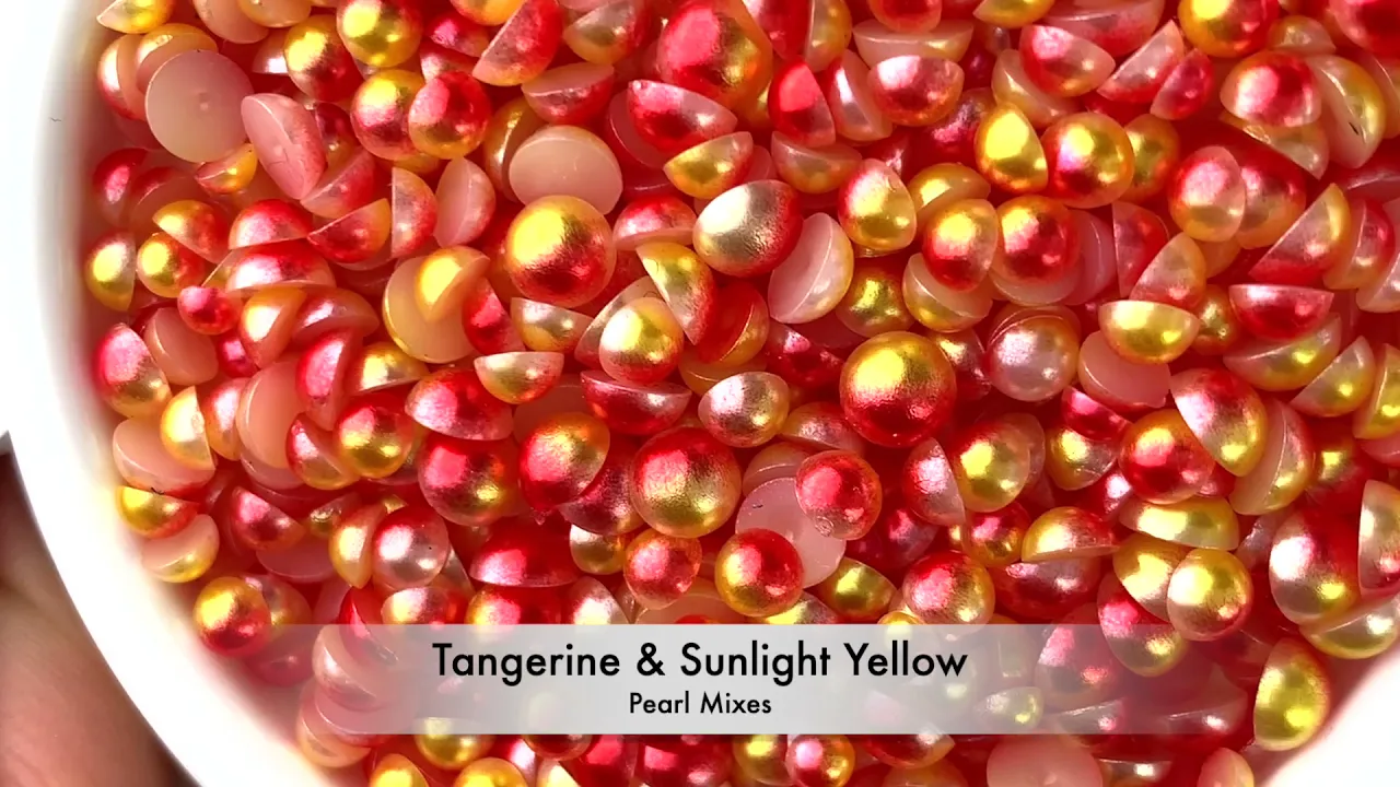Gradient Flatback Pearls - Tangerine & Sunlight Yellow