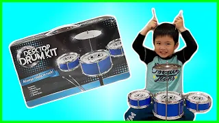 Desktop Drum Kit unboxing building and playing