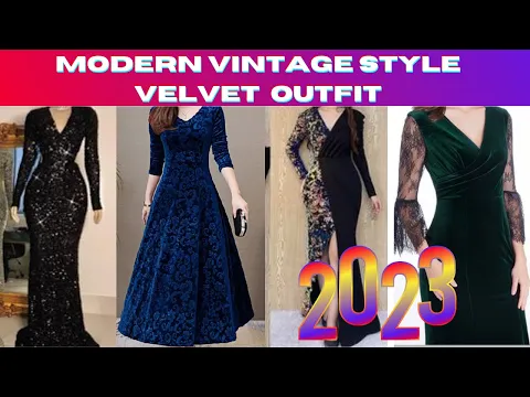 Download MP3 Most adorable  Velvet party wear vintage style dress | Evening partywear velvet maxi dress #2023