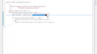 HOW TO COMPARE PATHS OF TWO FILES USING JAVA