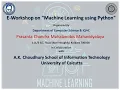 E-Workshop on Machine Learning using Python by Dept of Computer Science IQAC PCMM Day 5