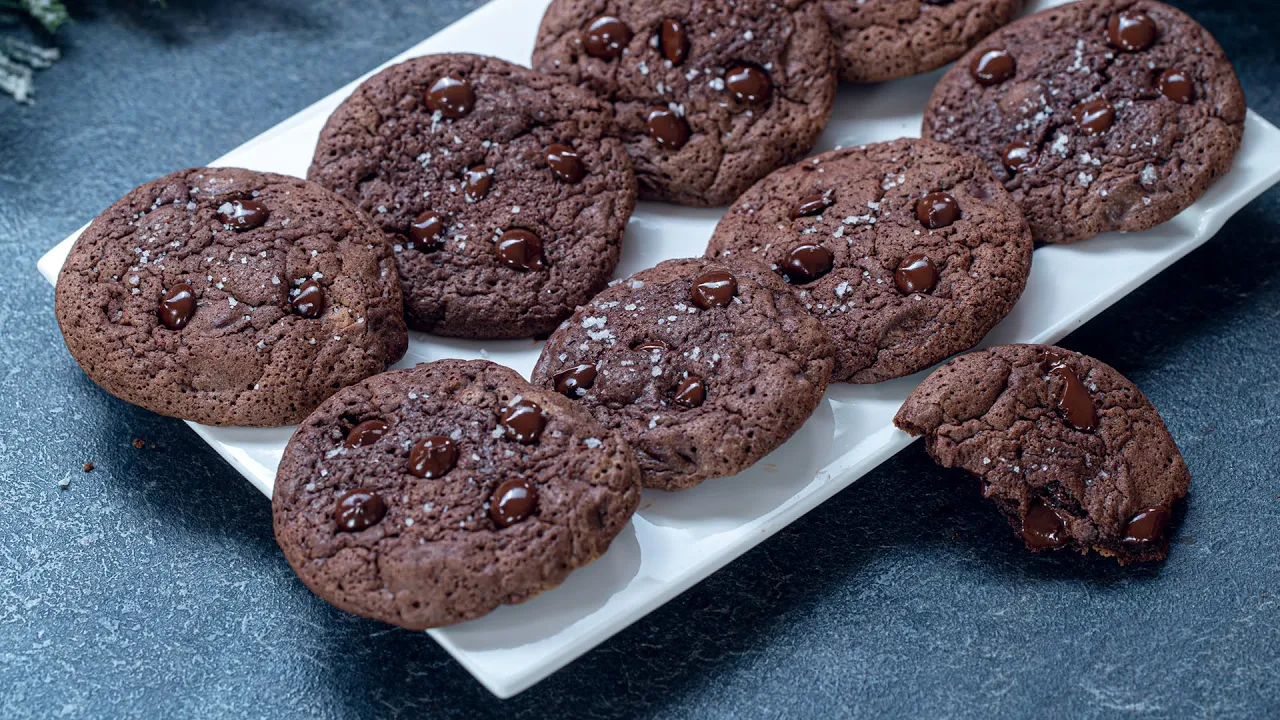 Christmas Chocolate Cookies - Double Chocolate Rum Cookies