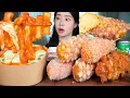 ASMR MUKBANG | 명랑핫도그 \u0026 럭키모짜라이스롤 떡볶이 \u0026 체다치즈소스 먹방! Korean Corn Dogs \u0026 Cheese Rice Roll Tteokbokki
