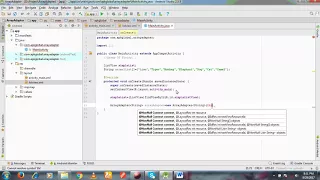 How we use Array Adapter using List View in Android Studio