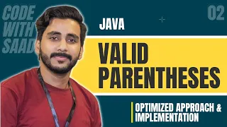 LeetCode VALID PARENTHESES Solution Explained - Java LeetCode 20 Coding Interview Saad Aslam