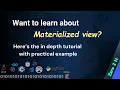 Materialized View in SQL Tutorial on Materialialized view in DBMS