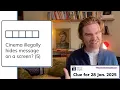 Minute Cryptic Clue for 28 Jan 2025 Cinema illegally hides message on a screen 5