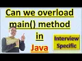 Can We Overload main Method in Java Pradeep Nailwal