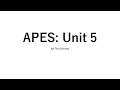 Week 5 APES Unit 5
