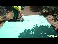 Biodegradable grass seed mat - Turfquick installation Eco-friendly biodegradable garden blanket