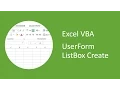Excel VBA UserForm ListBox - How to Create