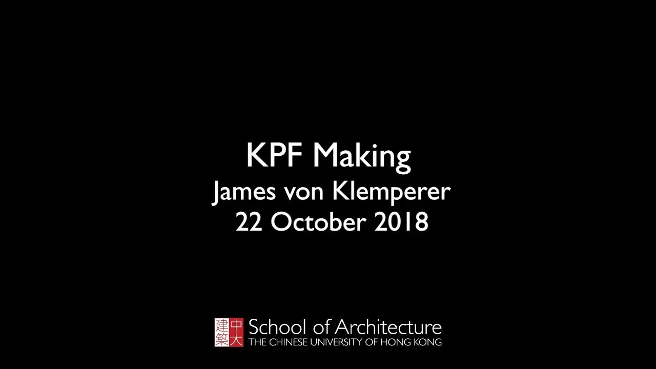 James von Klemperer lecture at CUHK School of Architecture