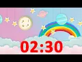 2 Minute 30 Second Timer Rainbow with Music and Alarm for Kids Countdown
