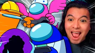 reacting to the new characters in among us new update