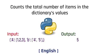 Counts the total number of items in the dictionary s values Python English Tutorial 2023