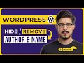 How To Remove Author Name And Date In Wordpress Posts 2026 Wordpress Hide Post Author And Date