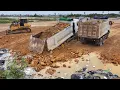 Download Lagu Incredible landfill! Mix! Dump Truck 25ton Drive Back Uploading Landslide Overturned Bulldozer Shan…