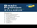 Lec-2 0 Python Programming Chapter 2 Basics to Advanced Class 11 CS 2025 Syllabus Overview
