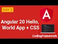 Angular 20 Tutorial Day 3 Hello World App CSS Styling