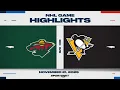 NHL Highlights | Penguins vs. Wild - November 21, 2025