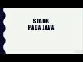 STACK Pada Java
