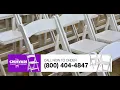 100 White Resin Folding Chairs from the Chiavari Chair Company