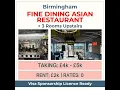 Sold by owner Fine Dining Asian Restaurant for Sale in Birmingham