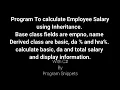 Program to calculate Employee Salary using Inheritance
