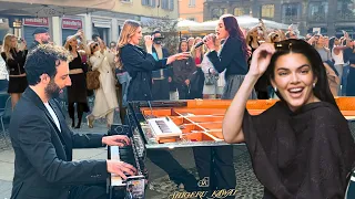 ​ ⁨@KendallJenner⁩ surprised us in the street of Milan.. but she didn't expect what happened next 😮