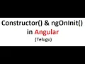 Constructor vs ngOnInit in Angular in Telugu