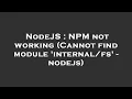 NodeJS NPM not working Cannot find module - nodejs