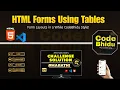HTML Form in Table for Alignment Entities Datalist Optgroup Data Attribute iFrame codeBhidu