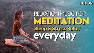 Relaxing Sleep Music for Meditation, Stress Relief & Relaxation 4K Sunset and Mountains