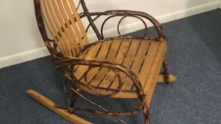rocking chair made out of hickory TWIGS loon peak zanowitz queanbeyan