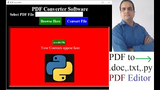 PDF Converter Software in Python PDF to doc txt py File Maker PDF Editor PyPDF2 tkinter
