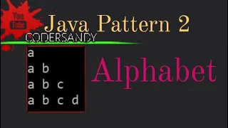 Print Alphabet Pattern 2 Program in java l