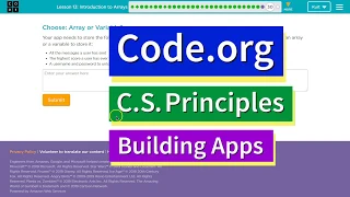 Introduction to Arrays Lesson 13 30 Tutorial with Answers Code org CS Principles