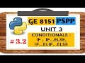 GE 8151 PSPP NOTES - 3 2 CONDITIONALS IF IF ELSE IF ELIF ELSE