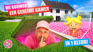 WE BOUWEN EEN GEHEIME KAMER IN 1 KLEUR! 💗 * Mama Mag Het Niet Weten! ♥DeZoeteZusjes♥
