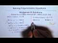 Trigonometric Equations Worksheet 3 Solution Q1 - EDEXCEL