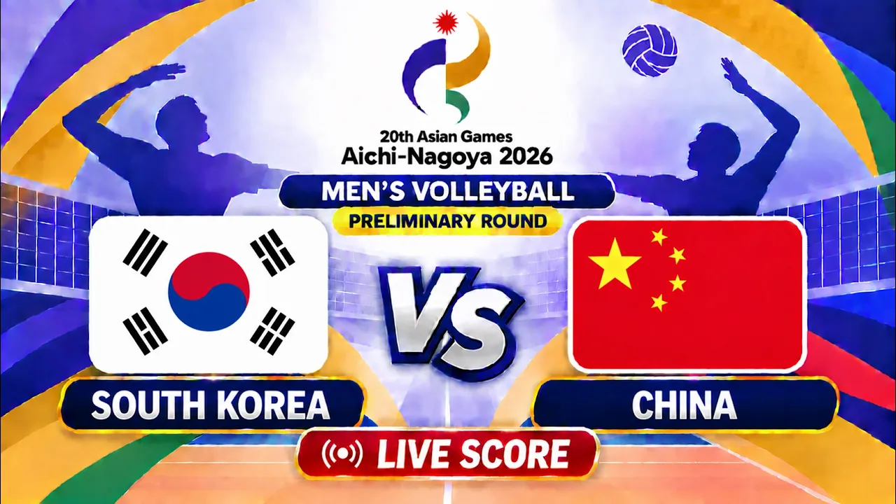 🔴 LIVE | SOUTH KOREA vs CHINA - Asian Games 2026 Men's Volleyball | Livescore Volleyball