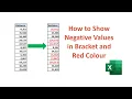 How to Show Negative Value in Bracket in Excel