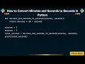 How to Convert Minutes and Seconds to Seconds in Python