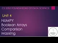 4 3 Numpy Arrays Boolean Array Comparison and Masking Tamil