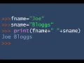 Python Concatenation using Strings Part 1