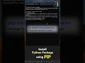 Python Package Installation using PIP